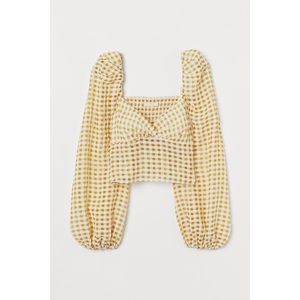 H&M Gingham Print Cropped Lyocell-blend Top size XS